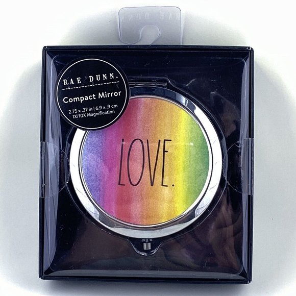Rae Dunn Rainbow Love Compact Mirror - Picture 1 of 2